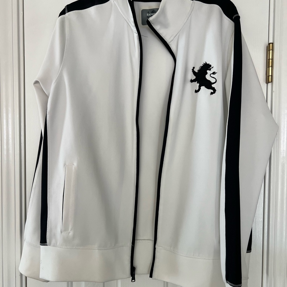 Express men White and Black Track Jacket